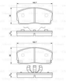 DAIHATSU Колодки тормозные передние CHARADE 87-93 BOSCH 0986493390