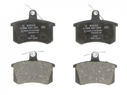 Комплект тормозных колодок, дисковый тормоз BOSCH 0986494059 (фото 1)