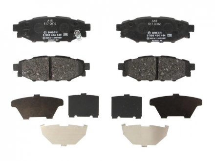 Комплект тормозных колодок, дисковый тормоз BOSCH 0986494444 (фото 1)