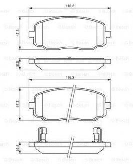 Тормозные колодки, дисковые. BOSCH 0 986 494 491 (фото 1)