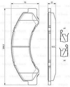 Гальмівні колодки, дискові. BOSCH 0 986 494 677 (фото 1)