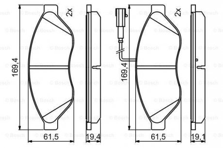 Гальмівні колодки дискові CITRON/FIAT/PEUGEOT \'\'F BOSCH 0 986 494 798 (фото 1)