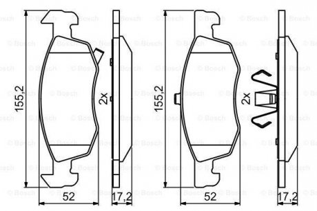 Тормозные колодки, дисковые. BOSCH 0 986 494 824