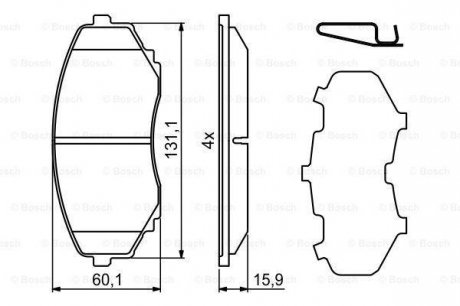 Тормозные колодки, дисковые. BOSCH 0 986 494 855 (фото 1)