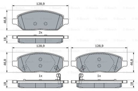 Гальмівні колодки, дискові. BOSCH 0986494906