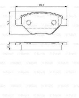 Комплект тормозных колодок, дисковый тормоз BOSCH 0986495069 (фото 1)