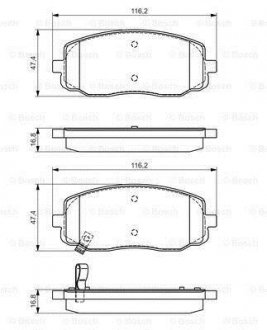 Тормозные колодки дисковые HYUNDAI/KIA i10/Picanto \'\'F "04>> PR2 BOSCH ="0986495084" (фото 1)