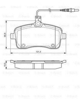 Гальмівні колодки дискові PEUGEOT 407 \'\'F \'\'1,6-2,0 \'\'04-10 PR2 BOSCH ="0986495091" (фото 1)