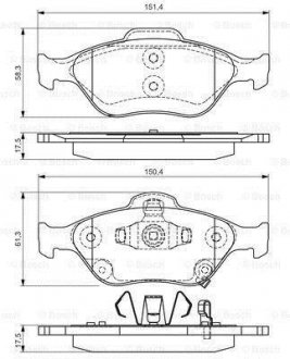 Гальмівні колодки дискові PR2 - заміна на 0986494101 BOSCH ="0986495093" (фото 1)