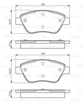 Тормозные колодки дисковые FIAT Doblo/Panda "F "05>> PR2 BOSCH ="0986495102" (фото 1)