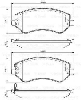 Гальмівні колодки дискові CHRYSLER/JEEP Voyager/Cherokee "F "01-08 PR2 BOSCH ="0986495117" (фото 1)