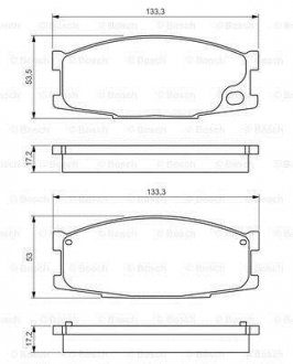 MITSUBISHI К-т тормозных колодок передних Canter BOSCH 0986495130 (фото 1)