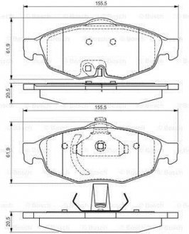 CHRYSLER тормозные колодки Sebring 2,0-2,7 -07 BOSCH 0986495161