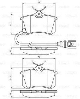 Тормозные колодки дисковые SEAT/VW Ibiza/Polo 'R'1.2-1.9TDI>>07 PR2 BOSCH ="0986495239" (фото 1)