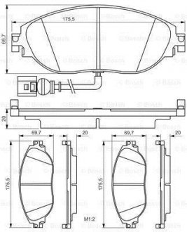 Комплект тормозных колодок из 4 шт. дисков BOSCH 0986495350 (фото 1)