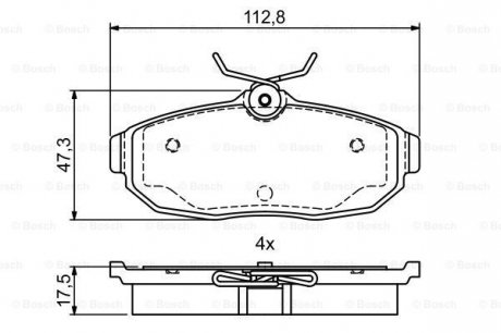 Тормозные колодки дисковые FORD Mustang "R\'\'04-10 BOSCH 0986495401