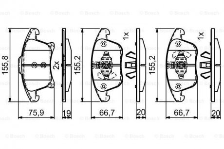 FORD Колодлки торм. пер. Mondeo 14-, Galaxy, S-Max 15- BOSCH 0986495407