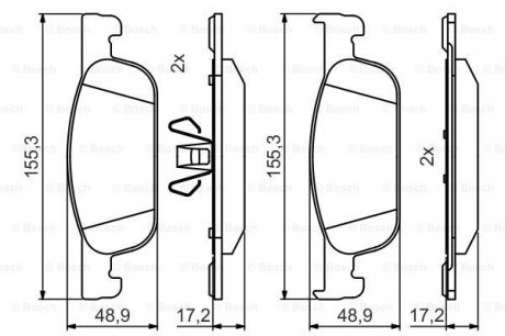 Тормозные колодки дисковые передние BOSCH 0986495424 (фото 1)