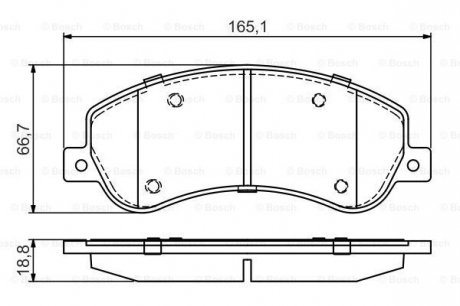 Комплект гальмівних колодок, дискове гальмо BOSCH ="0986495436" (фото 1)