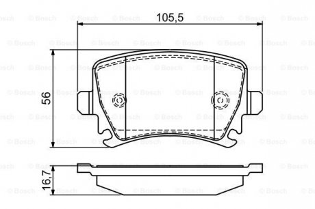 Комплект гальмівних колодок з 4 шт. дисків BOSCH 0986495453 (фото 1)