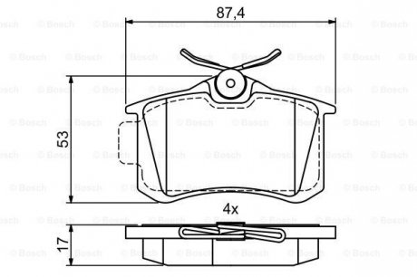 Тормозные колодки дисковые задние BOSCH 0986495455 (фото 1)