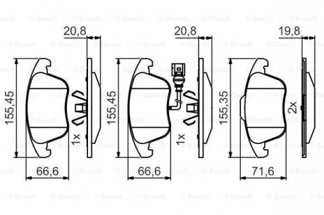 Тормозные колодки дисковые передние BOSCH 0986495464 (фото 1)