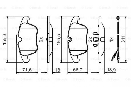 Тормозные колодки передн. С5 (X7) BOSCH 0986495474 (фото 1)