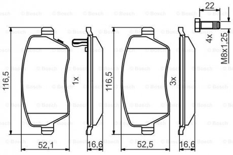 SUZUKI Тормозные колодки передн.Swift,SX4,Opel Agila 05-,Nissan Note,Micra 05- BOSCH 0986495485 (фото 1)