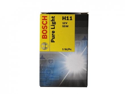 Лампа розжарювання H11 12V 55W PGJ19-2 PURE LIGHT (вир-во) BOSCH 1987302084