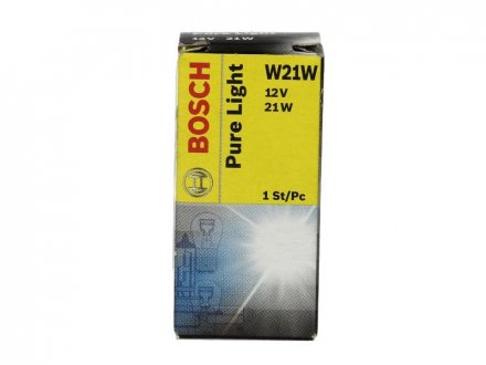 Лампа розжарювання W21W 12V 21W W3x16d PURE LIGHT (вир-во) BOSCH 1987302251 (фото 1)