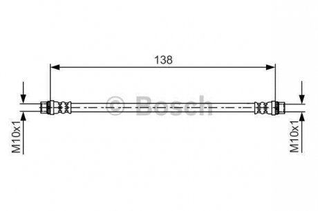 Тормозной шланг RENAULT Megane III 'R'1.5dci BOSCH ="1987481625" (фото 1)