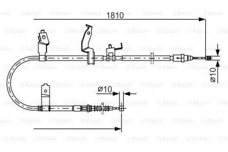 Тормозной трос (ручник) 1810mm MAZDA 5 RH 1,8-2,005-10 BOSCH ="1987482052" (фото 1)