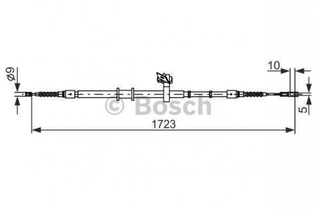 Трос тормозной AUDI 80''R''1.6-2.8''90-95 BOSCH ="1987482269" (фото 1)