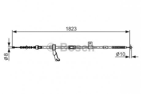 Тормозной трос 1823mm TOYOTA Avensis T25 \'\'RR BOSCH ="1987482297"