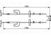 BOSCH Трос торм. левю/прав. CHEVROLET AVEO 1987482459