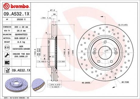 Тормозные диски BREMBO 09.A532.1X