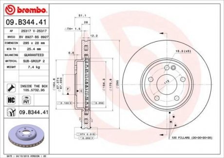 Тормозной диск BREMBO 09.B344.41