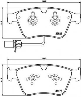 Тормозные колодки к-кт. BREMBO P05 003