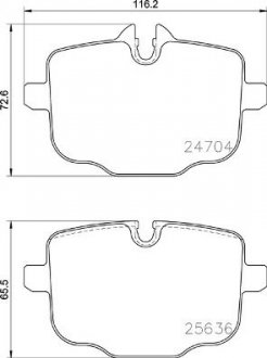 Комплект тормозных колодок из 4 шт. дисков BREMBO P06101 (фото 1)