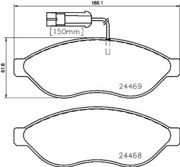 Комплект гальмівних колодок з 4 шт. дисків BREMBO P23143