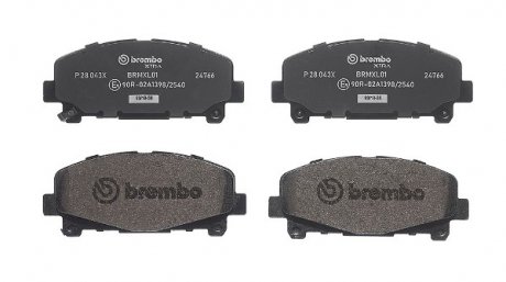 Тормозные колодки, тюнинг BREMBO P 28 043X (фото 1)