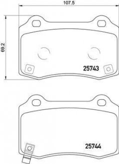 Тормозные колодки дисковые BREMBO P30074 (фото 1)