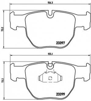 Комплект тормозных колодок, дисковый тормоз BREMBO P44012 (фото 1)