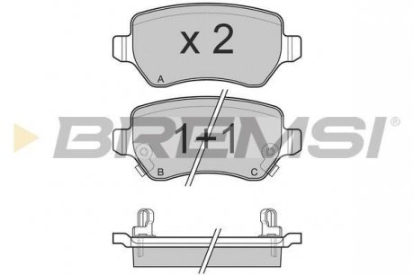 Тормозные колодки зад. Combo 05-/Astra G/H BREMSI BP3027