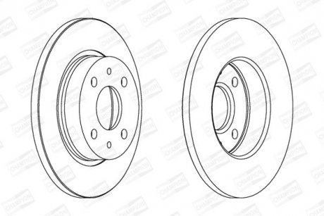 Диск тормозной ВАЗ 2108 передн. (2 шт.) CHAMPION 561388CH (фото 1)