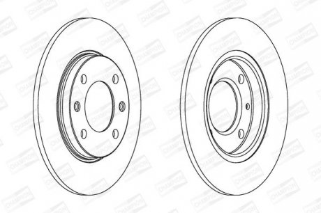 PEUGEOT Диск тормозной задний 206,306Citroen ZX,Xsara CHAMPION 561555CH