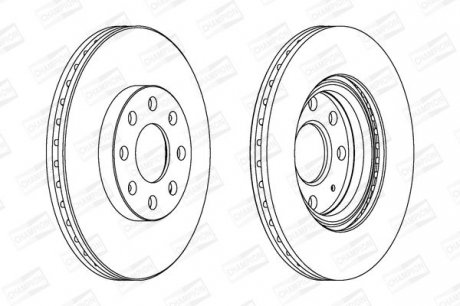 OPEL Диск тормозной передний Corsa D 06-,Fiat Grande Punto 05- CHAMPION 562304CH