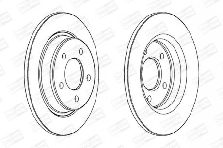 MAZDA Диск тормозной задн.&quot;15&quot; Mazda 3/5 1.8/2.0/2.3 CHAMPION 563043CH (фото 1)