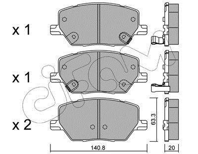 JEEP Гальмівні колодки передні COMPASS 1.3 20-, COMPASS 1.4 17-, RENEGADE SUV 1.4 14- CIFAM 822-1001-0 (фото 1)