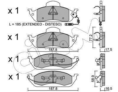 DB гальмівні колодки передн. ML W163 98- CIFAM 822-569-0 (фото 1)